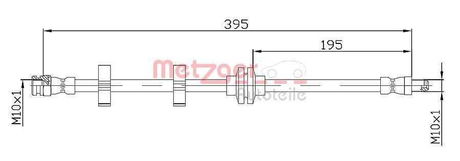 Flexible de frein (Durite de frein) METZGER 4118402